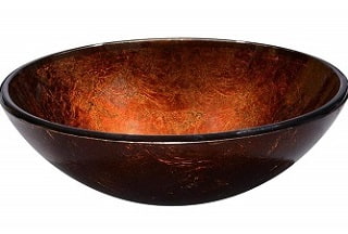 Aquaterior Modern Bathroom Round Artistic Tempered Glass Vessel Vanity Sink