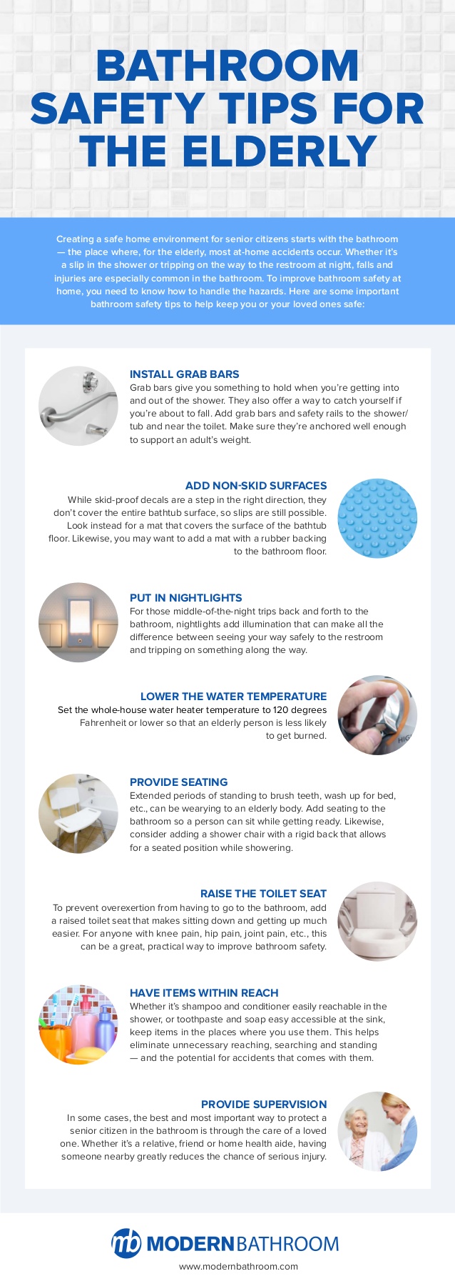 Bathroom Safety Tips for the Elderly Infographic