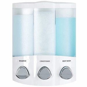 Better Living Products 76354 Euro Series TRIO 3-Chamber Soap and Shower Dispenser