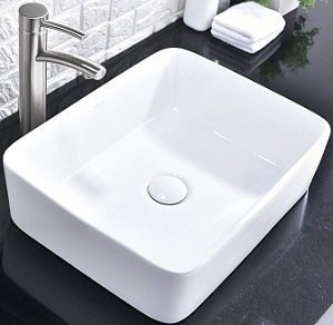 Comllen Above Counter White Porcelain Ceramic Bathroom Vessel Sink