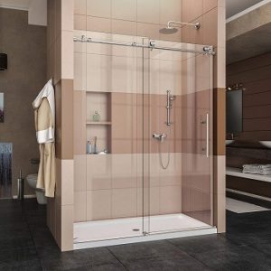 DreamLine Enigma-X 56-60 in. W x 76 in. H Fully Frameless Sliding Shower Door
