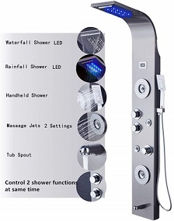 ELLO&ALLO Stainless Steel Shower Panel Tower System
