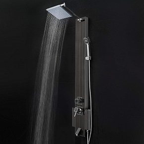 FireBird 48 Black Stainless Steel Shower Panel Tower