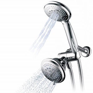 Hydroluxe Full-Chrome 24 Function Ultra Luxury 3-Way 2-in-1 Shower Head
