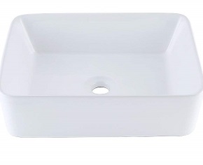 KES Bathroom Rectangular Porcelain Vessel Sink