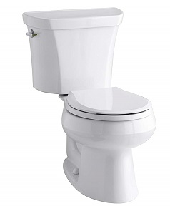 KOHLER K-3987-0 Wellworth Two-Piece Round-Front Dual-Flush Toilet