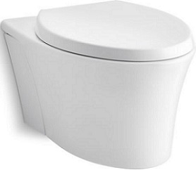 KOHLER K-6299-0 Veil Wall-Hung Elongated Toilet Bowl