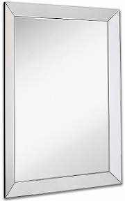 Large Framed Wall Mirror with 3 Inch Angled Beveled Mirror