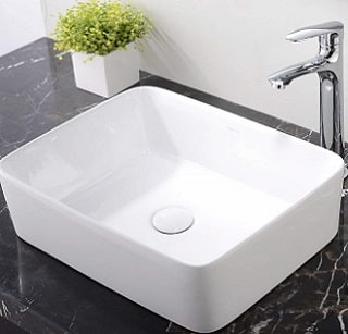 Modern Porcelain Above Counter White Ceramic Bathroom Vessel Sink
