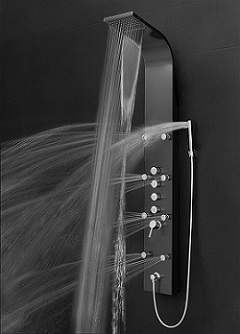 The Perfetto Kitchen and Bath 65 Stainless Steel Multi-Function Shower Panel