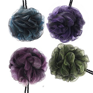 VAMIX Mesh Pouf Bath Sponge Loofahs