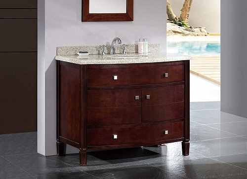 Vanity Ensemble with Sandy Granite Countertop