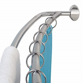 Zenna Home NeverRust Aluminum Double Curved Shower Curtain Rod