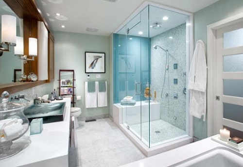 steam shower ventilation and lighting